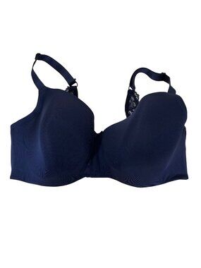Cacique Balconette Bra 40F Sapphire Blue Lace Back J Hook Lingeriecore Soft Glam